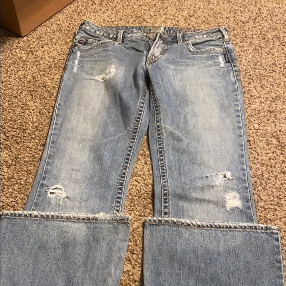 Silver wide leg perfect condition jeans